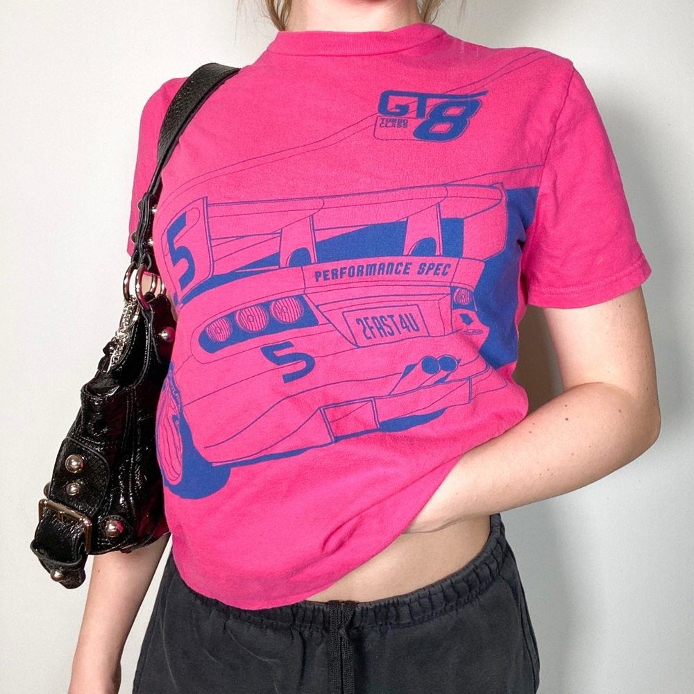 GT8 pink race car shirt.